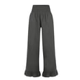 thumbnail image 7 of Fiaer,Women's High Waist Ruffle Hem Pants,Ladies Plus Size Casual Trendy Joggers,Womens Comfy Breathable Trousers with Pockets Grey M, 7 of 7