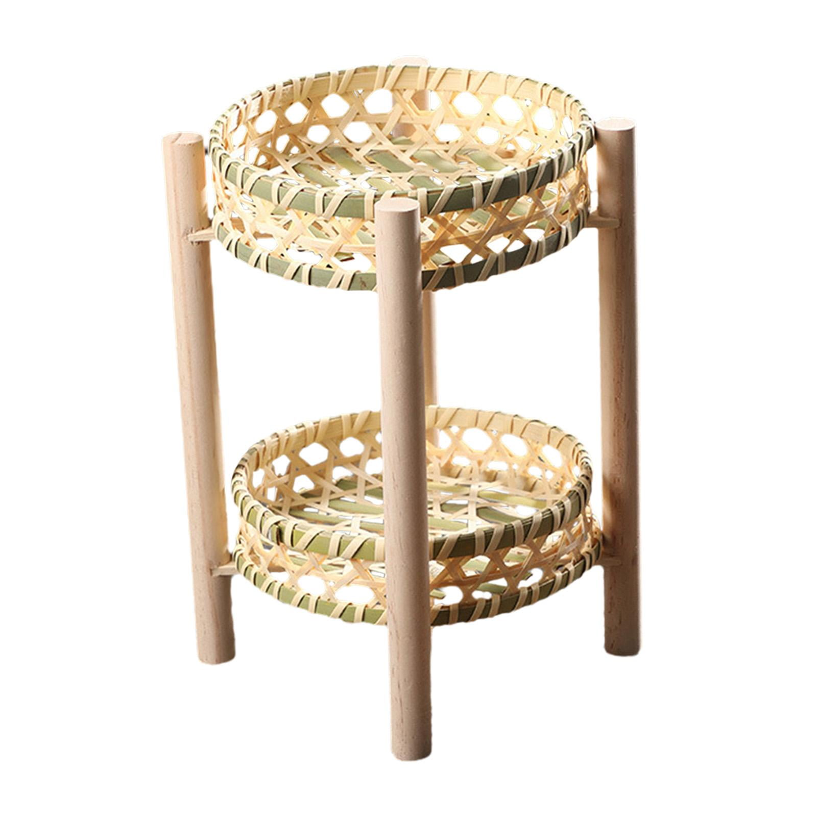 Baoblaze 2 Tier Storage Basket Fruit Rack, Decorative, Multifunctional, Detachable Bread A