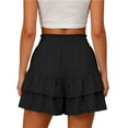 thumbnail image 6 of TRUBKH Skorts for Women Ruffled Tiered Skirts High Waist Dance Shorts Womens Drawstring Shorts Scrunch Shorts Pleated Short Skort Skirt Soft Short Flowy Shorts for Women Black XL, 6 of 7