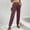 Purple, variant on Babysbule Womens Slim Leg Pants Women's Casual High Waist Cross Panel Comfortable 9-point Casual Strap Halen Pocket Pants