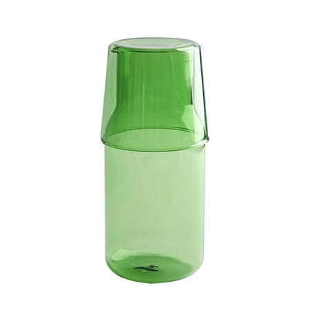 

OUNONA Water Carafe Glass Pitcher Bedside Cup Night Bottle Set Jug Beverage Drinking Coffee Juice Glasses Dispenser Nightstand