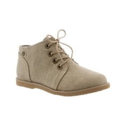 Bearpaw Girl's Claire Youth Lightweight Soft Boots Beige Canvas 5 Big Kid M