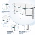 thumbnail image 7 of Modern Oval Coffee Table, Tempered Glass Center Table with Metal Legs for Living Room Home Decor Furniture,Transparent, 7 of 7