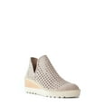 thumbnail image 3 of Cecelia New York Georgie Taupe Cut Out Low Perforated Wedge Ankle Boot Booties (Taupe, 6.5), 3 of 4