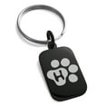 thumbnail image 1 of Stainless Steel Letter H Initial Cat Dog Paws Monogram Engraved Small Rectangle Dog Tag Charm Keychain Keyring, 1 of 1