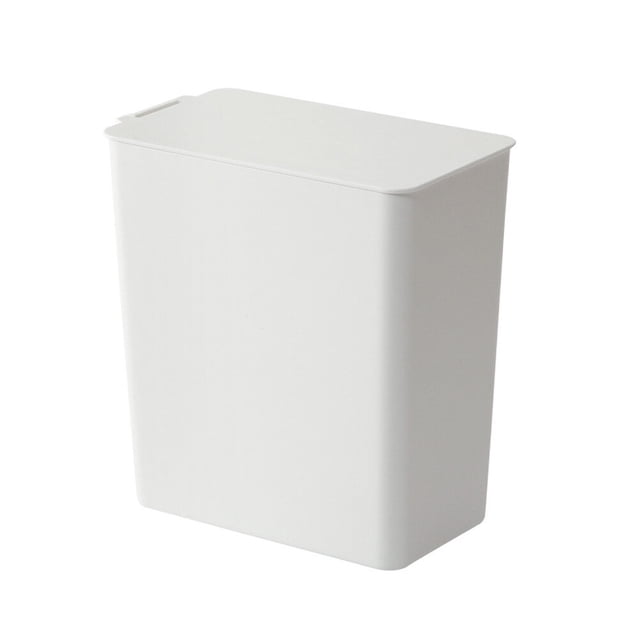 EeaseMX Cubo de basura de plástico para escritorio, mesa, cubo de basura de plástico, mini cubo de almacenamiento con tapa (blanco)