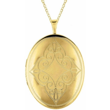 World Trade Jewelers Sterling Silver/ 14k Gold Oval Locket Necklace