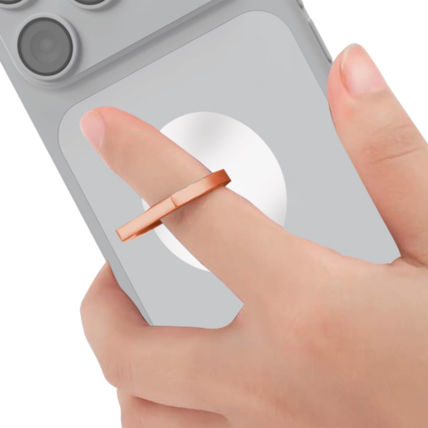 XYST 360° Rotation Phone Ring Holder Grip with Transparent Base (Rose Gold) XYS-RH30RG
