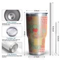 thumbnail image 3 of 30oz Pioneer Flower Floral Print Pattern Tumbler, Double Wall Vacuum Insulated Cup, BPA-Free Leak Proof Lid & Reusable Straws, Hot 12h, Cold 34h, 3 of 6