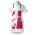 thumbnail image 3 of Fashion Apron Pastel Colored Dress Hat with a Ribbon High Heels and Necklace Woman Clothing, Unisex Kitchen Bib Apron with Adjustable Neck for Cooking Baking Gardening, Pale Peach Pink, by Ambesonne, 3 of 3