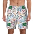 thumbnail image 3 of Uemuo Back To School Pattern Mens Swim Trunks Quick Dry Board Shorts with Mesh Lining, Stretch Beach Shorts Quick Dry No-Chafing Board Shorts-Small, 3 of 9
