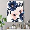 thumbnail image 4 of Qisvanset Navy & Blush Pink Floral Canvas Wall Art, 40x30cm for Living Room Bathroom, 4 of 8