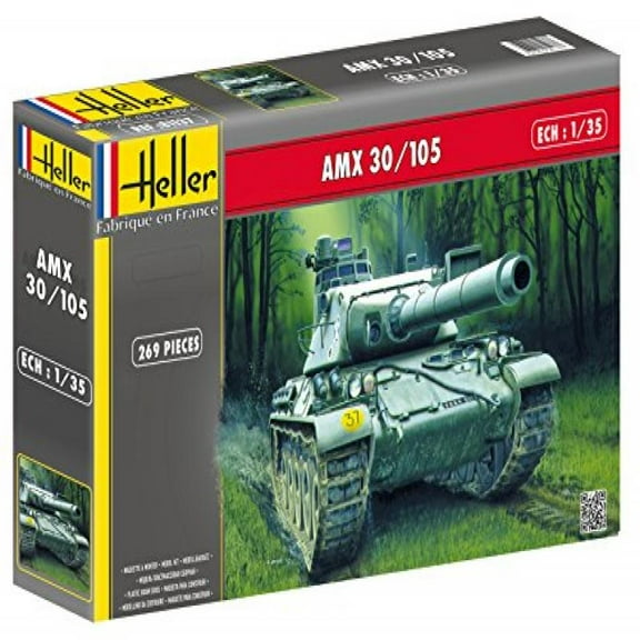 Heller AMX 30/105 Main Battle Tank Military Land Vehicle Model Building Kit