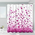 thumbnail image 3 of Valentine''s Day Love Shower Curtain Purple Heart Polka Dot Modern Fashion Romantic Art Bathroom Decor Polyester Fabric with Hooks, 3 of 6