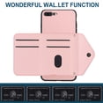 thumbnail image 3 of Allytech iPhone 8 Plus/ 7 Plus Wallet Case with Hand Wrist, PU Leather RFID Blocking Cards Slots Shockproof Stand Feature Bumper Magnetic Closure Slim Shell Case for Apple iPhone 8 Plus/ 7 Plus, Pink, 3 of 7