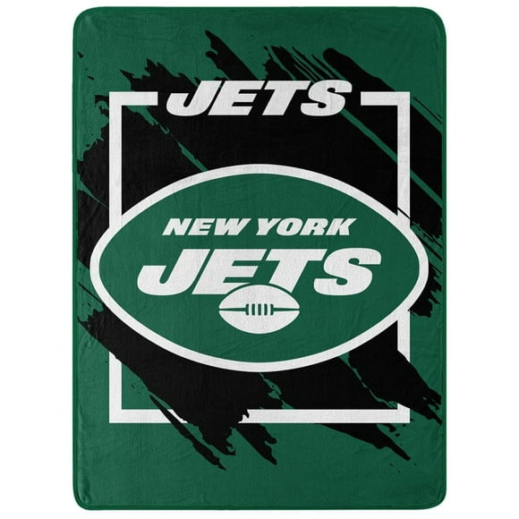 New York Jets Blanket 46x60 Micro Raschel Dimensional Design Rolled