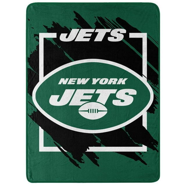 New York Jets Blanket 46x60 Micro Raschel Dimensional Design Rolled
