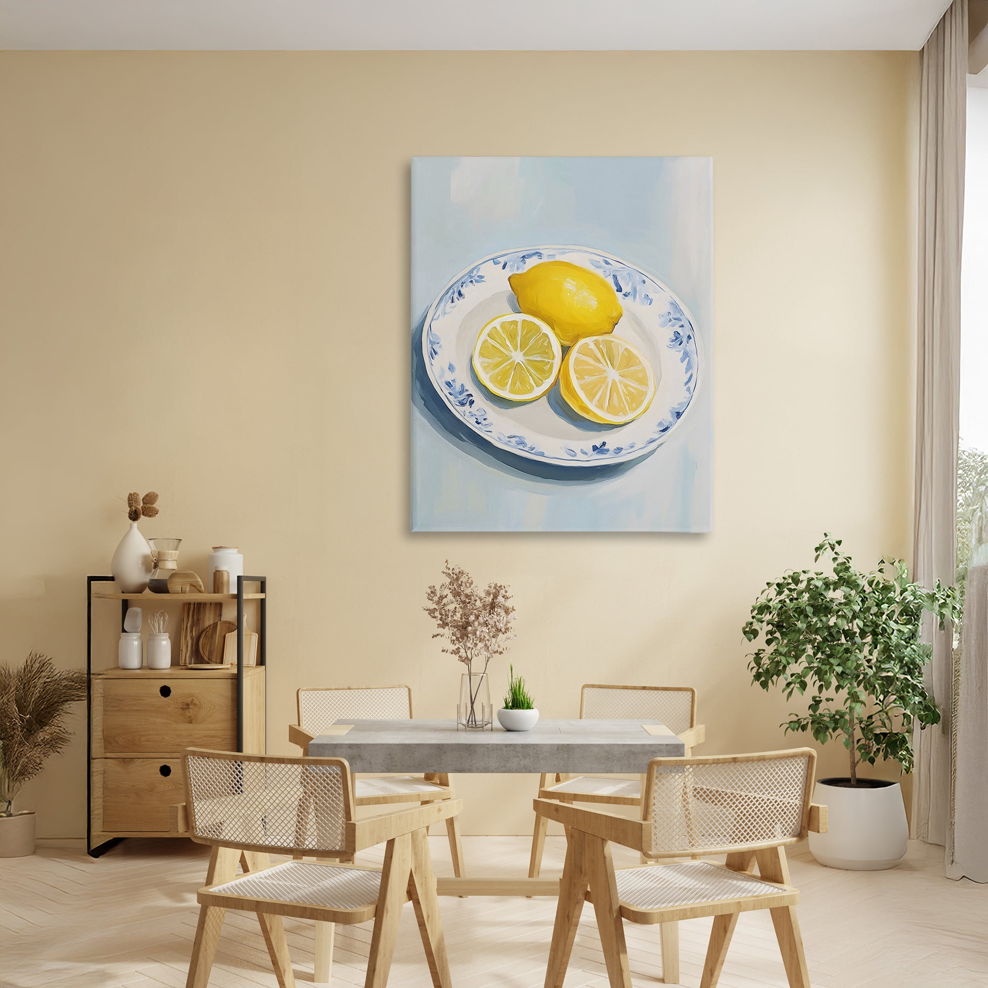 Stupell Industries Plate of Juicy Lemons Canvas Wall Art, design by The Prints Vibe