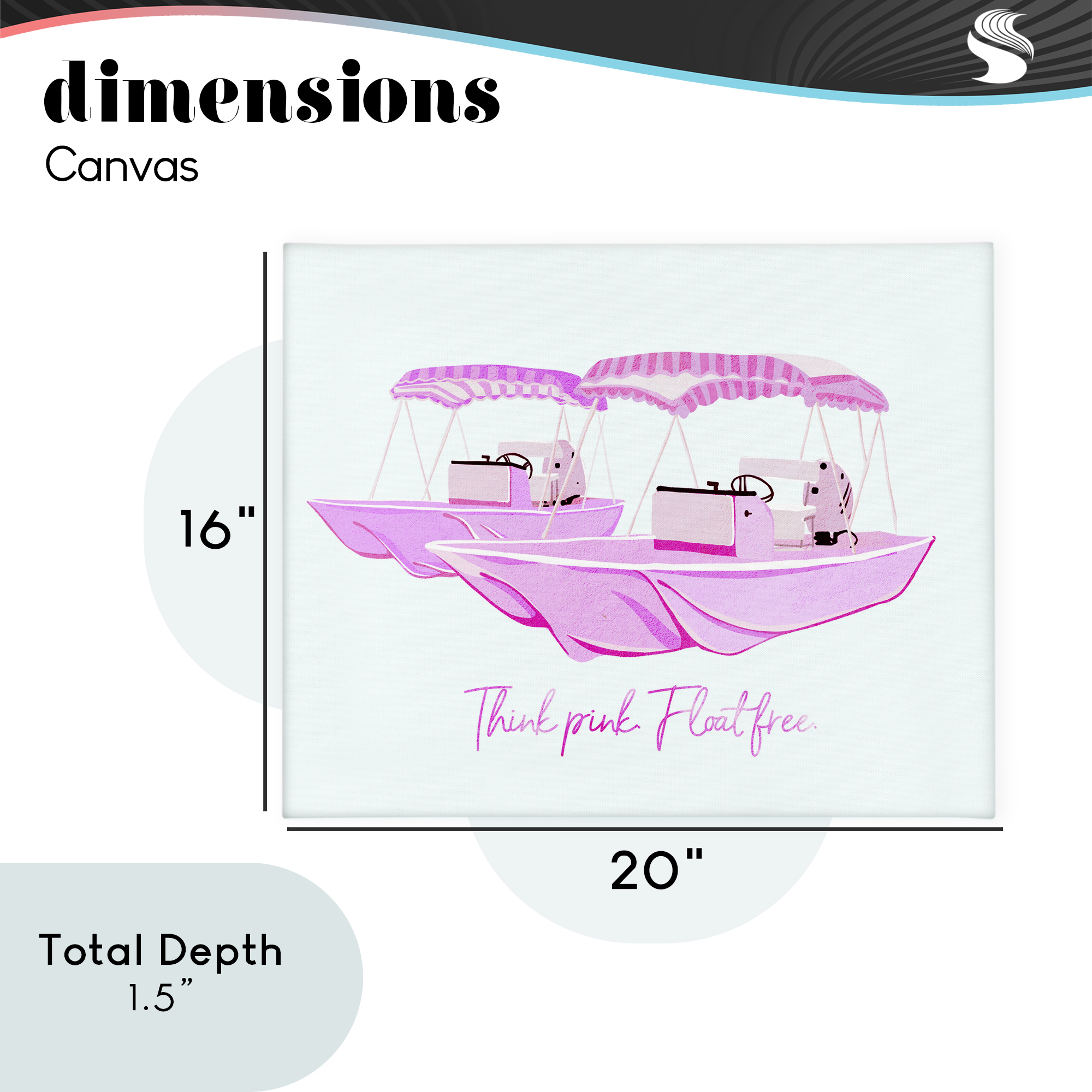 Think Pink Float Free Boats Canvas Wall Art, design by Ziwei Li