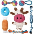 thumbnail image 2 of Dog Toys 10-Piece Dog Chew Toys - Rubber Balls, Rope & Squeaky Toys For Puppies Indestructible Dog Toy Bundle For Small Dogs 2 of 14