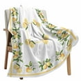 thumbnail image 6 of Lemon Yellow Flannel Blanket for Bed, Modern Country Flower Floral Summer Spring Soft Cozy Warm Couch Throw Blanket, Lightweight Fluffy Plush Bedding Blankets for Sofa Decor All Season 50"x60", 6 of 7