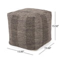 thumbnail image 3 of Jailyn Hand-Crafted Cotton Cube Pouf, 3 of 8