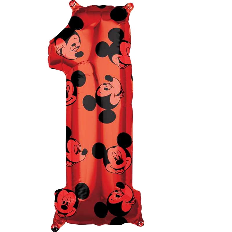 Large Mickey Mouse Number 1 Foil Balloons Gender Reveal Baby shower Party Baloon