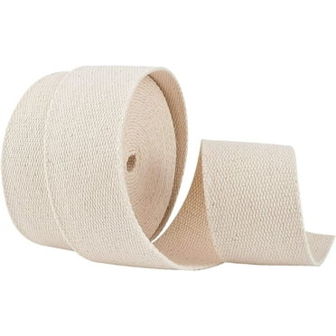 5.5 Yard Cotton Twill Ribbon 2 Inch Wide Beige Heavy Cotton Webbing Tape Roll Herringbone Bag Strap for Embellishment Crafts Sewing Home Decoration