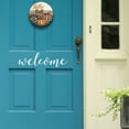 thumbnail image 5 of Round Fall Pumpkin Wooden Door Sign – 30x30cm Rustic Hanger for Front Door, Wall, and Farmhouse Decor, 5 of 9