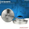 thumbnail image 2 of AVACRAFT Stainless Steel Saucepan with Glass Strainer Lid, Two Side Spouts for Easy Pour with Ergonomic Handle, Multipurpose Sauce Pot (5-Ply Capsule Bottom, 2.5 Quart), 2 of 5