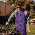 thumbnail image 3 of Purple Halloween Black Bats Apron-Garden Aprons for Women with Pockets-Cotton Linen Waterproof Kitchen Cooking Gardening Aprons Adjustable for Kitchen,Cooking,BBQ and Salon 33"x27", 3 of 7
