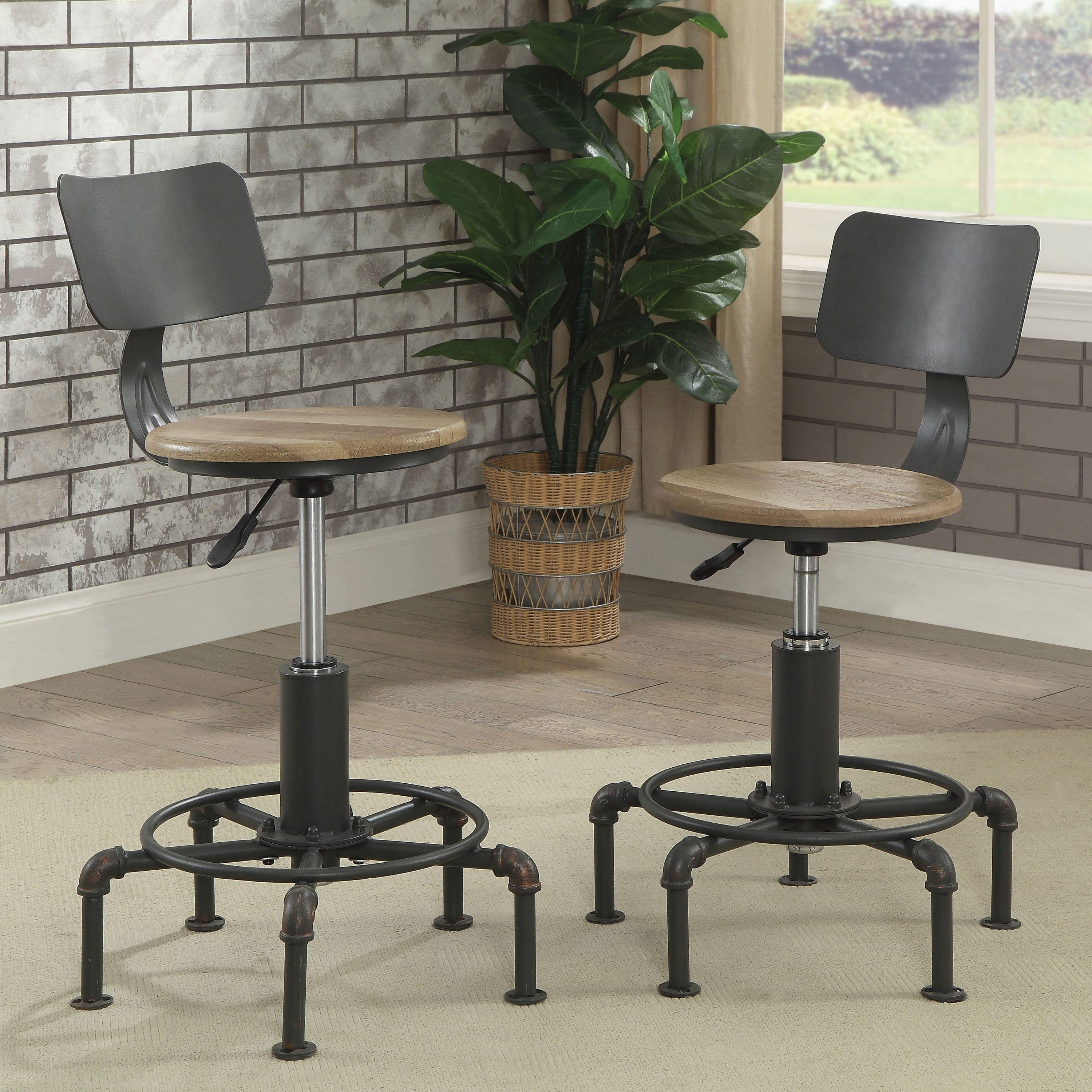 Furniture of America Charlie Industrial Style Sand Black Pipe-inspired ...
