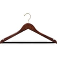 thumbnail image 2 of INTERNATIONAL HANGER Walnut Wood Suit Hanger with Non Slip Bar for Tops, Pants or Dresses, 50 Pack, 2 of 5