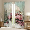 thumbnail image 2 of Manfei Merry Christmas Black Out Curtains.Chic Xmas Tree Curtains Pack of 2 (42x63 Each),Pink Train Bedroom Curtains For Girls Kids,Breathable Home Decor, 2 of 6
