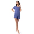 thumbnail image 3 of Fruit of the Loom Women's Soft and Breathable Short Sleeve Crew Top & Pajama Short Set, Sizes S-4X, 3 of 11