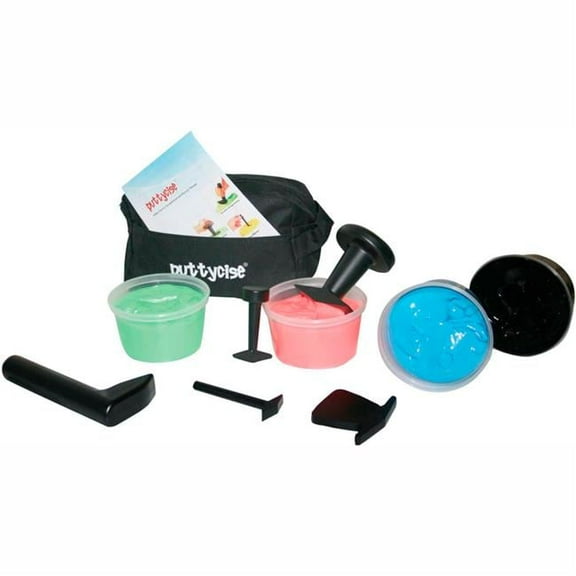 Puttycise Hard TheraPutty Set with 5 Tools, 4 x 1 lbs Putties - Assorted Color