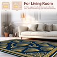 thumbnail image 2 of ODIKA 2'x3' Machine Washable Non-Slip Area Rug, Art Fan Motif with Golden Highlights High Traffic Rug, Blue, 452741, 2 of 7