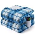 thumbnail image 2 of Heated Blanket Electric Blanket Throw, 50X60 Heating Blanket with 10 Heating Levels & 8 Hours Auto Off, Washable Plaid Sherpa Blanket, Valentines Day, 2 of 9
