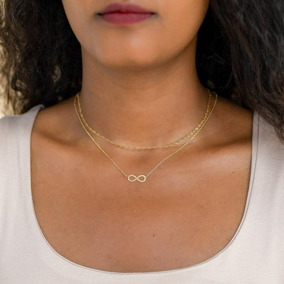 SKQIT Gold Necklace for Women-14k Gold Plated Infinity Pendants Necklace Dainty Gold Necklace For Women