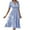 Blue, variant on Midi Dresses for Women Striped Print Ruffle Trim Button Front Dress Drawstring Tie Knot V-Neck Short Sleeve Pleated A-Line Flowy Long Dress Beach Sundress Style D-3583 Khaki XL