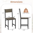 thumbnail image 3 of Giantex Dining Chair Set of 4, Industrial Kitchen Side Chairs w/Metal Legs, Slanted Back, Rustic Wood Grain, Gray, 3 of 5