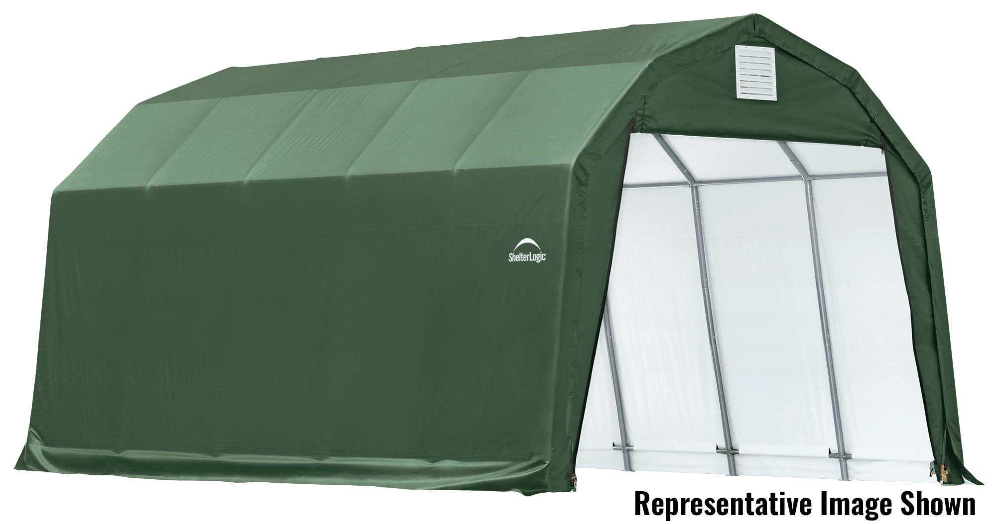 Shelterlogic 12' x 20' x 9' Barn Style Shelter, Green