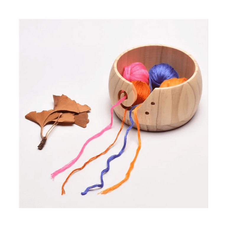 Wooden Yarn Bowl, Large Handmade Yarn Holder for Crocheting, Knitting Bowl  for Knitters Yarn Storage Bowl 