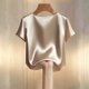 thumbnail image 5 of Eres Más Que Una Camisa de Puntuación de Prueba Moda de Verano de Mujer Color Sólido Casual Cuello en V Top de Manga Corta Mujeres Tops de Verano Casual, 5 of 5