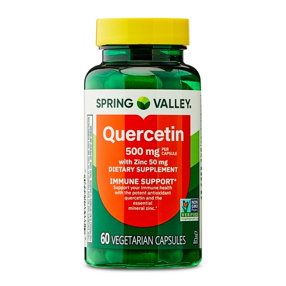 Spring Valley Quercetin 500 mg with Zinc, Dietary Supplement, 60 Capsules