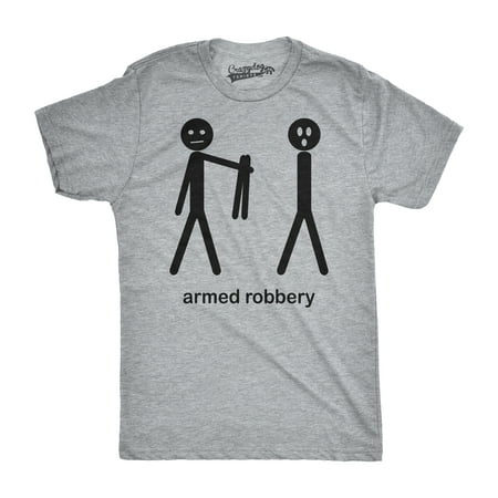 Mens Armed Robbery Funny Stick Figure Drawing Sarcastic Hilarious T shirt  (Heather Grey) - XXL | Walmart Canada