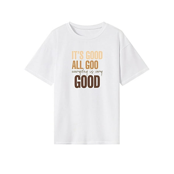 Camiseta para mujer, cómoda camiseta de cuello redondo para ir de compras de vacaciones M