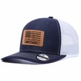 thumbnail image 3 of Vergiac American Flag Snake Graphic Leather Patch Trucker Hat, Men Adjustable Breathable Mesh Baseball Cap for Outdoor Travel Daily Casual Outfits, 3 of 6