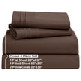 thumbnail image 2 of KriKac Queen Sheet Set - 4 Piece Bed Sheets for Queen Size Bed, Deep Pocket, Hotel Luxury, Extra Soft, Breathable and Cooling, Chocolate Brown Queen Size Sheets, 2 of 9