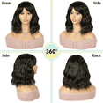 thumbnail image 4 of Lakihair 12inch Short Brown Bob Wigs for Women Water Wave Wigs with Bangs, 4 of 13